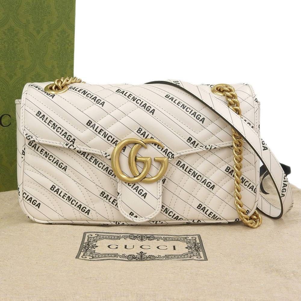 Gucci Balenciaga Marmont White Off-white GG Cloth Bag Small Bag Shoulder Bag